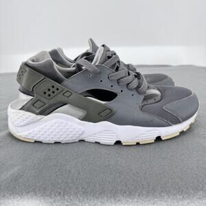 Nike Air Huarache Shoes Youth Size 7Y Gray White Olive Running 654275-012